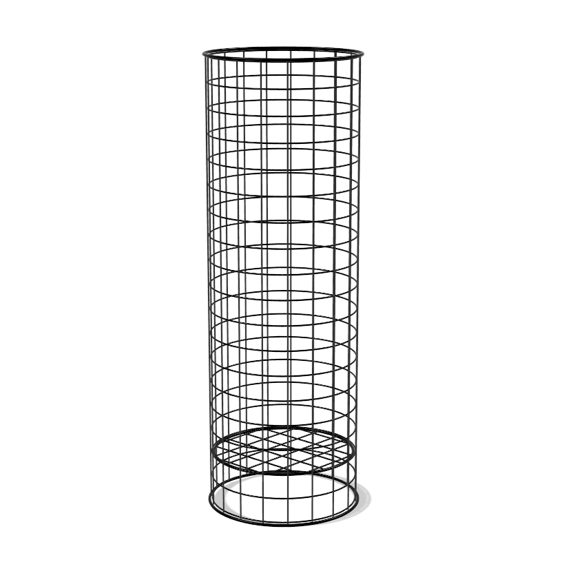 300x910mm Round Mesh Dumpbin with Fixed Shelf