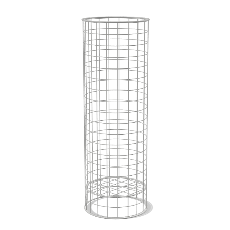 300x910mm Round Mesh Dumpbin with Fixed Shelf