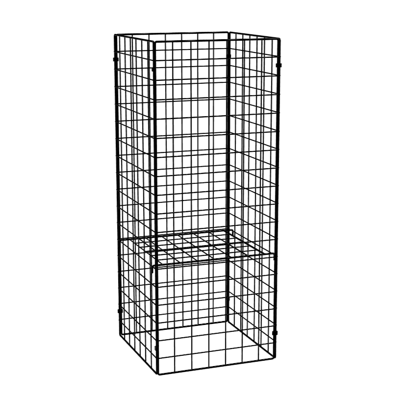 350x350x900mm Square Collapsible Mesh Dumpbin with Adjustable Shelf