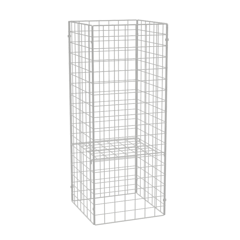 350x350x900mm Square Collapsible Mesh Dumpbin with Adjustable Shelf