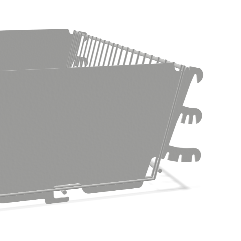 530x150x300mm Medium Hook-On Mesh Basket with Adjustable Brackets