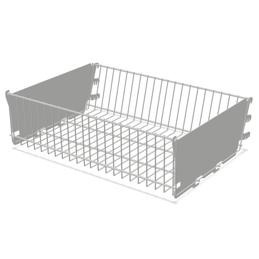 530x150x300mm Medium Hook-On Mesh Basket with Adjustable Brackets