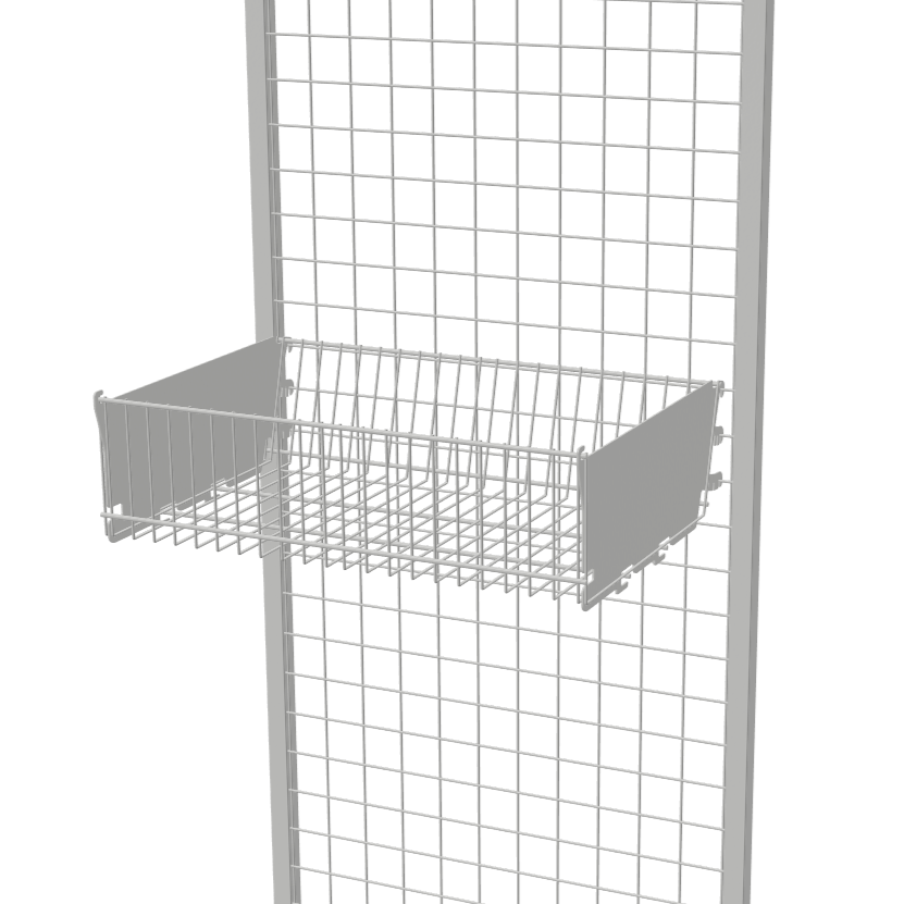 530x150x300mm Medium Hook-On Mesh Basket with Adjustable Brackets