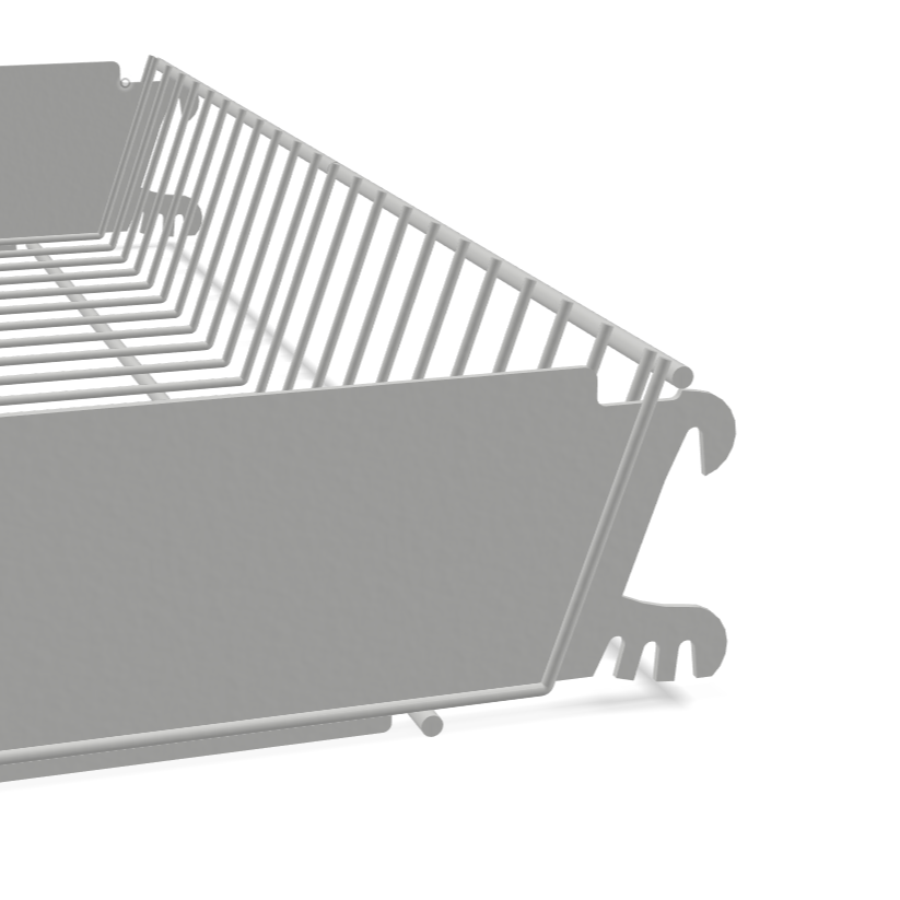 530x80x200mm Small Hook-On Mesh Basket with Adjustable Brackets