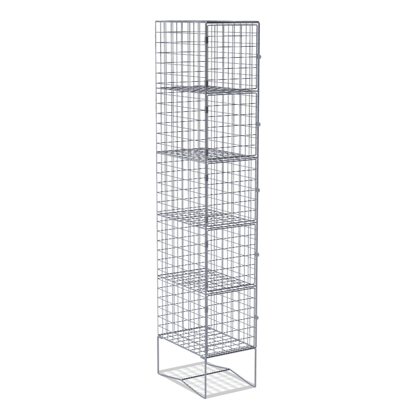 5 Door Single Row Wire Mesh Locker