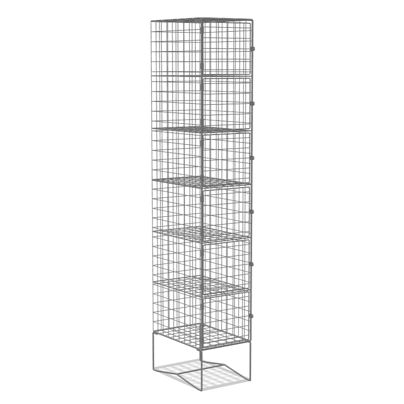 6 Door Single Row Wire Mesh Locker
