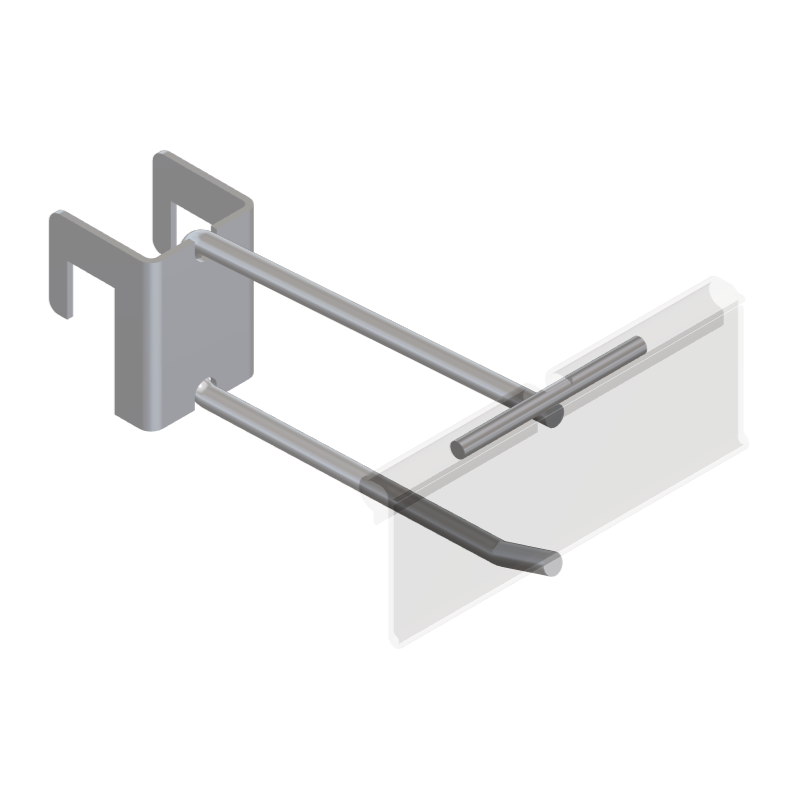 Single 12mm Display Bar Tracking Hook with T-Piece for PI Label