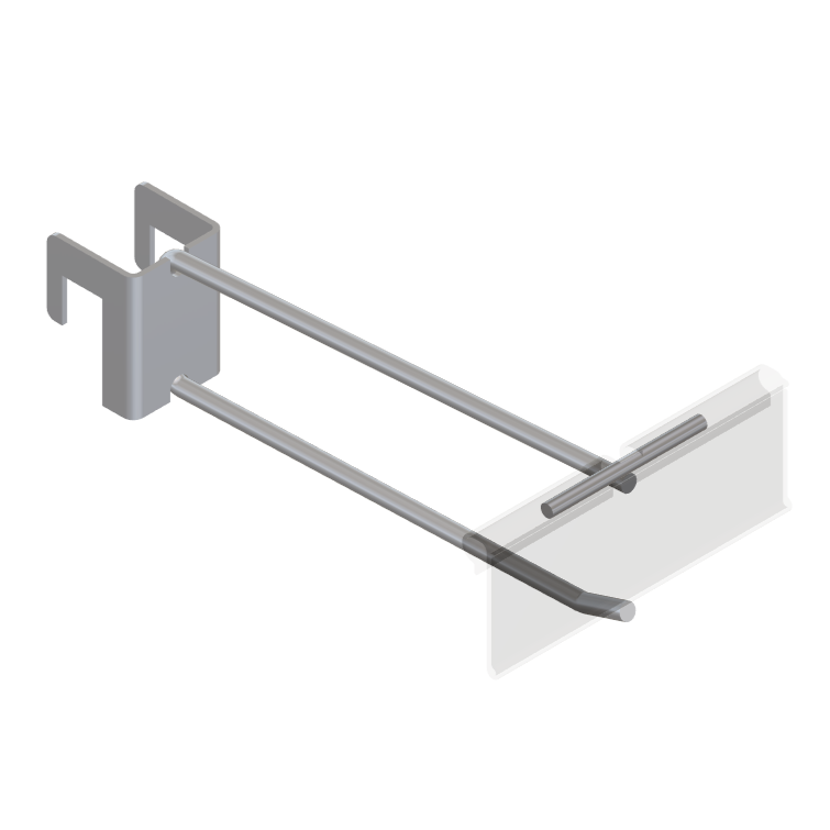 Single 12mm Display Bar Tracking Hook with T-Piece for PI Label