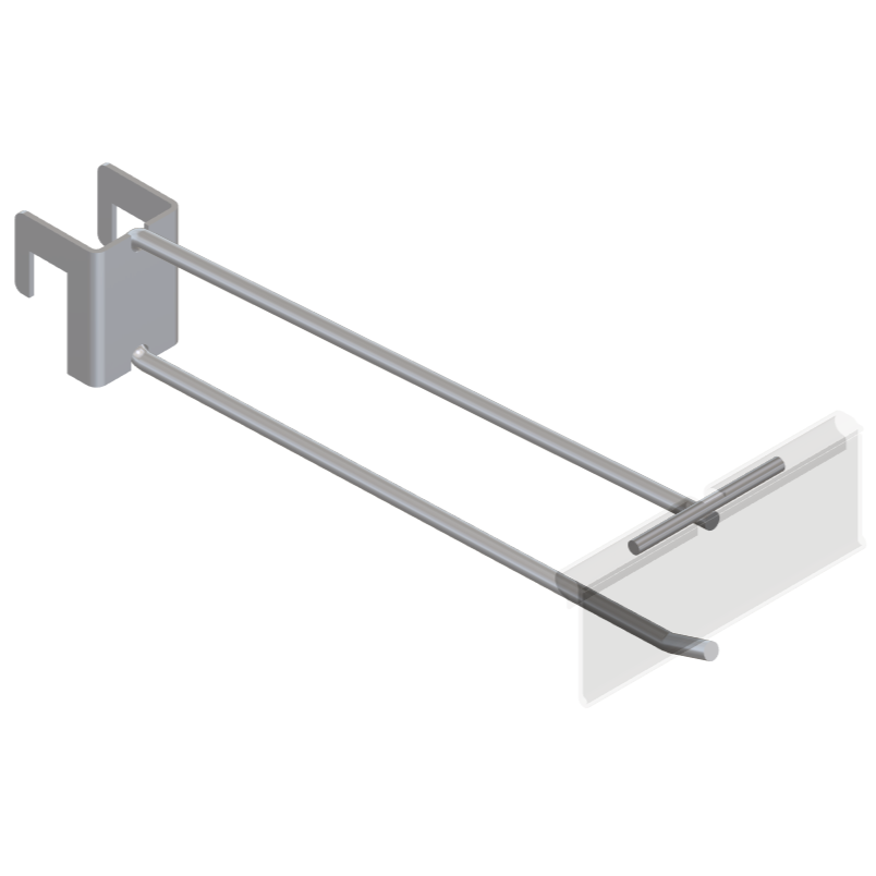 Single 12mm Display Bar Tracking Hook with T-Piece for PI Label