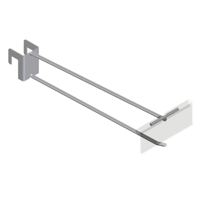 Single 12mm Display Bar Tracking Hook with T-Piece for PI Label