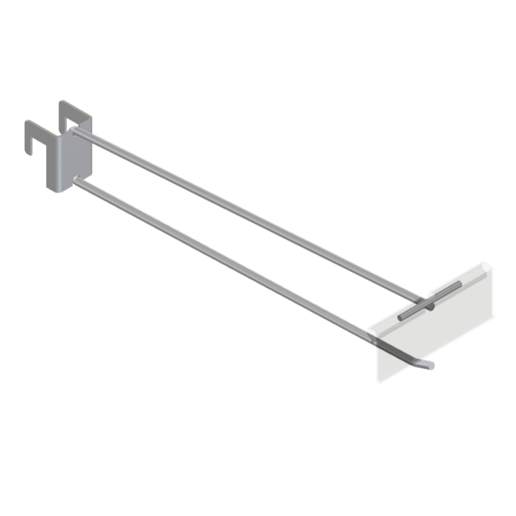 Single 12mm Display Bar Tracking Hook with T-Piece for PI Label