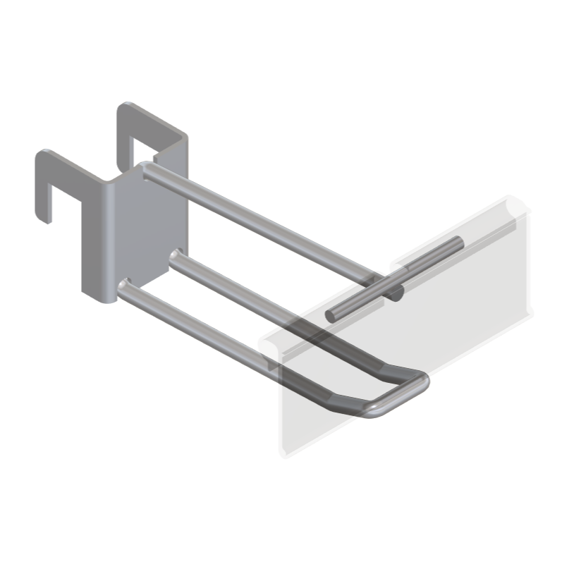 Double / Button 12mm Display Bar Tracking Hook with T-Piece for PI Label