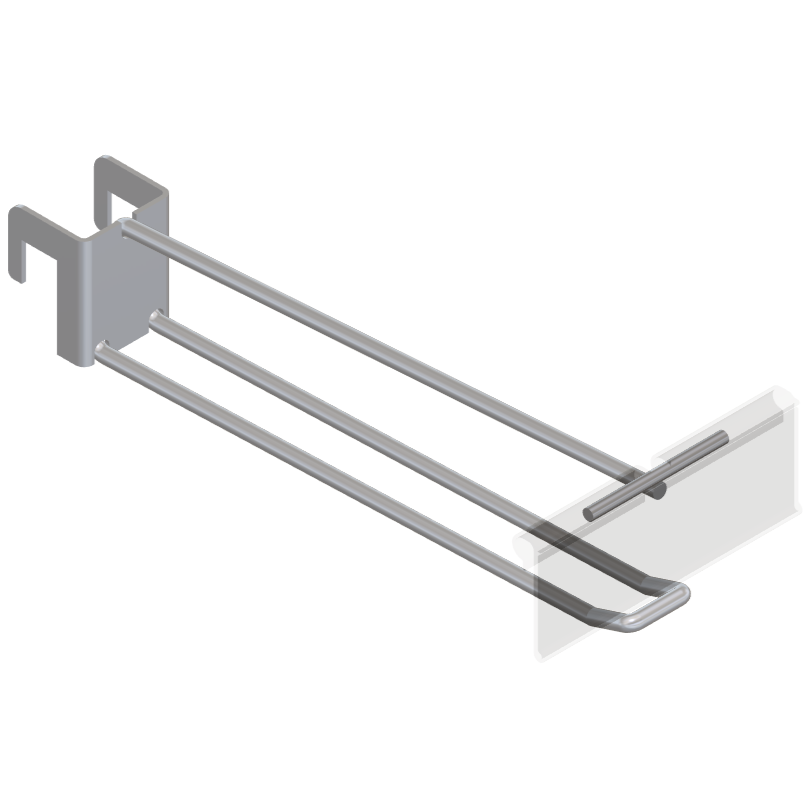 Double / Button 12mm Display Bar Tracking Hook with T-Piece for PI Label