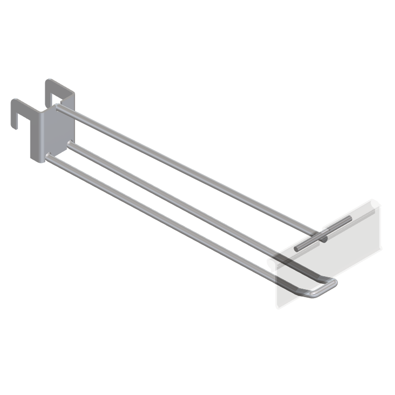 Double / Button 12mm Display Bar Tracking Hook with T-Piece for PI Label