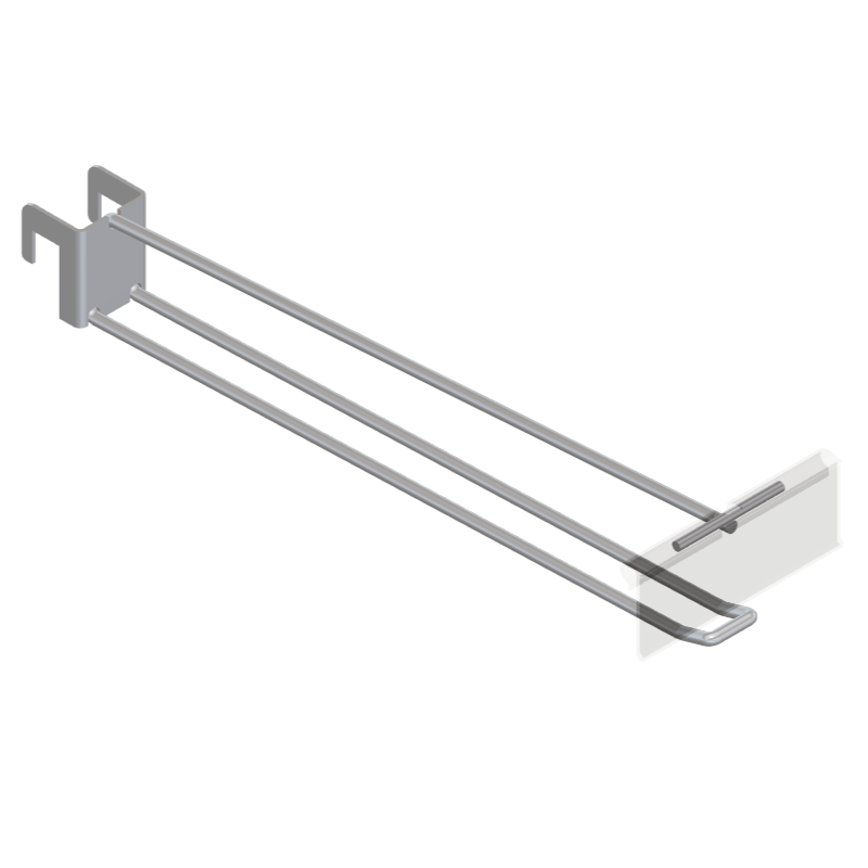 Double / Button 12mm Display Bar Tracking Hook with T-Piece for PI Label