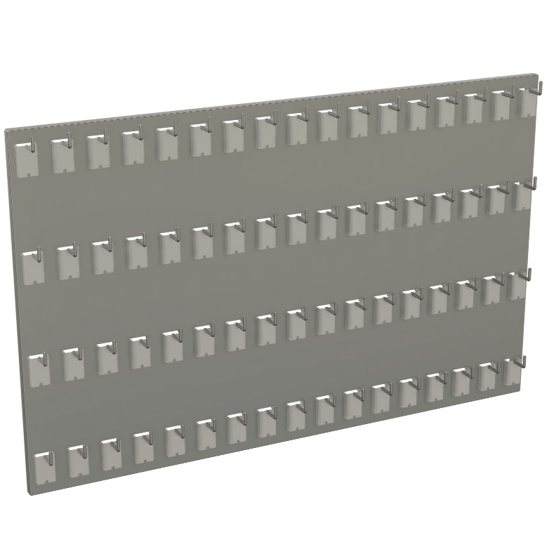 Slotted Panels with Hooks for Bulk Key Storage