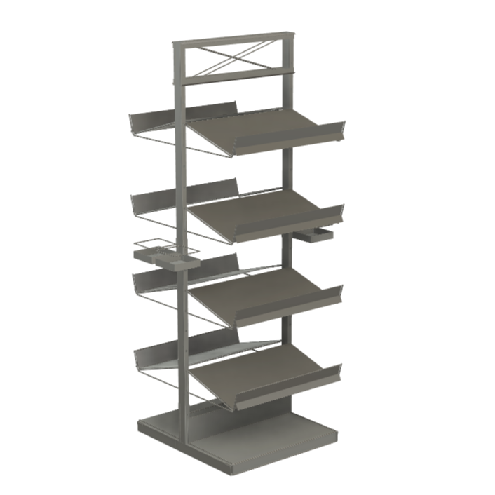 Custom Display Stand with Sheet Metal Shelves and Headerboard