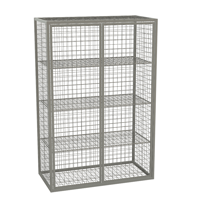 Double Door Wire Mesh Cage with Shelves