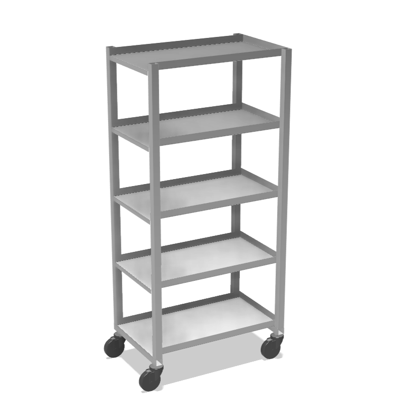 Sheet Metal Trolley with Shelves