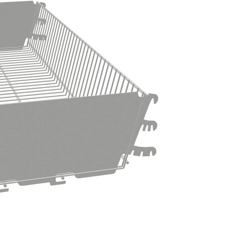 930x150x300mm Medium Hook-On Mesh Basket with Adjustable Brackets