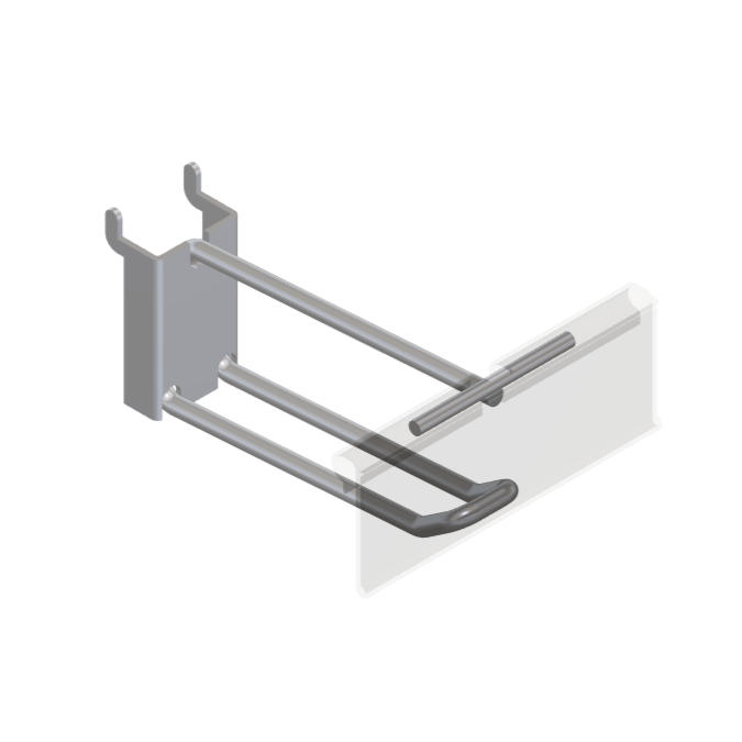 Double / Button Pegboard Tracking Hook with T-piece for PI Label
