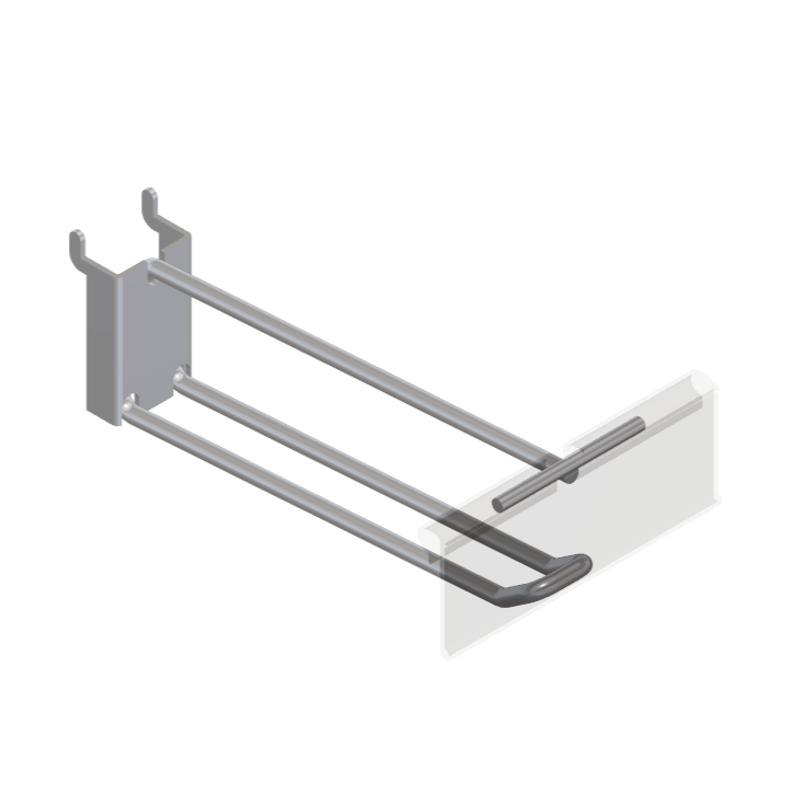 Double / Button Pegboard Tracking Hook with T-piece for PI Label