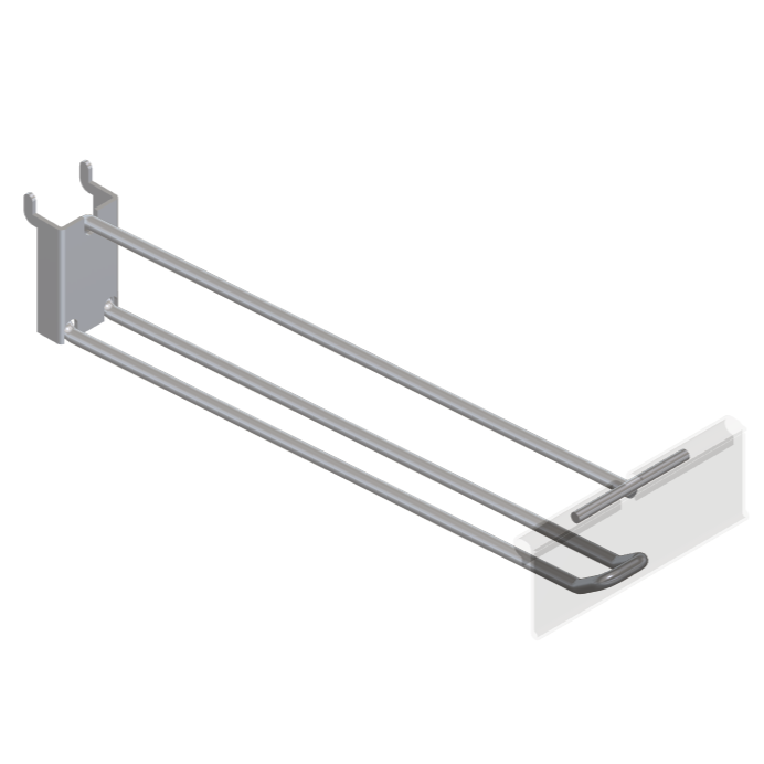 Double / Button Pegboard Tracking Hook with T-piece for PI Label