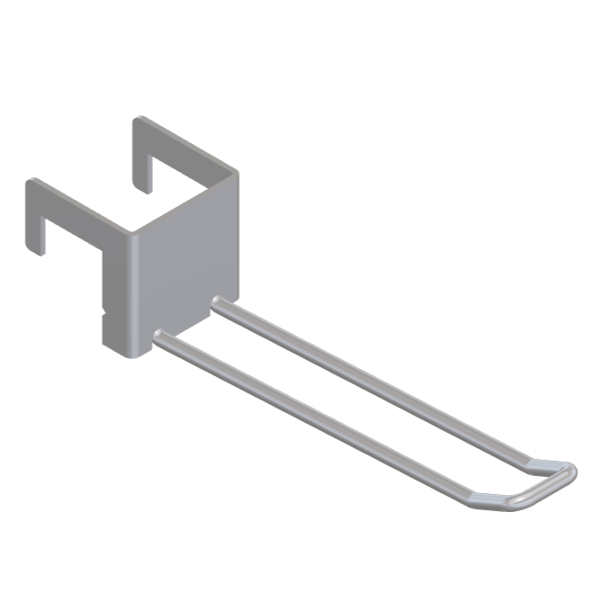 Double / Button 25mm Square Bar Hook