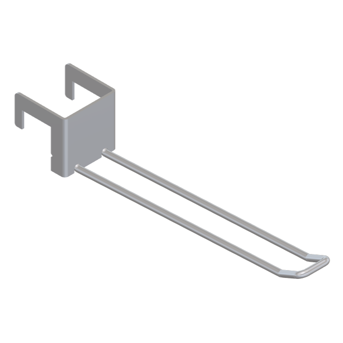 Double / Button 25mm Square Bar Hook