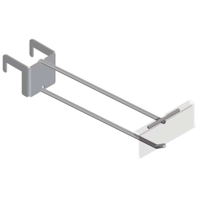 Single 25mm Square Bar Hook with T-Piece for PI Label