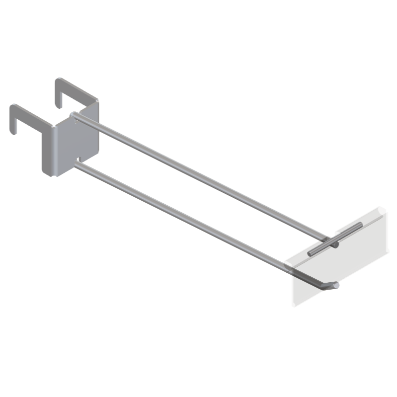 Single 25mm Square Bar Hook with T-Piece for PI Label