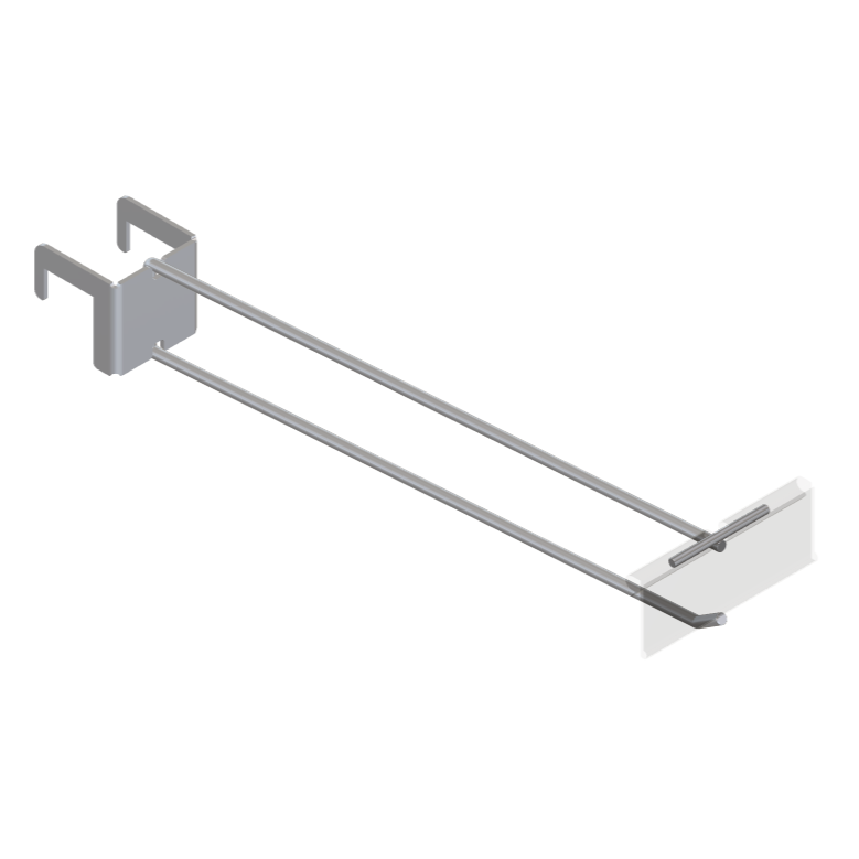 Single 25mm Square Bar Hook with T-Piece for PI Label