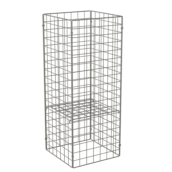 350x350x900mm Square Collapsible Mesh Dumpbin with Adjustable Shelf