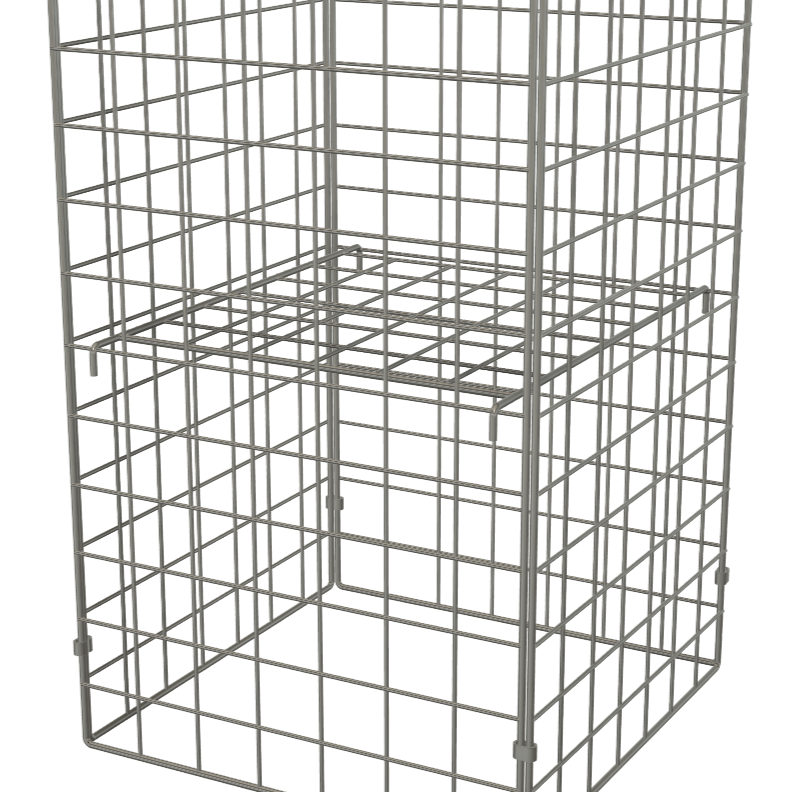 350x350x900mm Square Collapsible Mesh Dumpbin with Adjustable Shelf